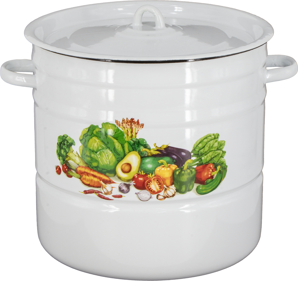 Эмалированный Бак с крышкой Овощи 16 л, диаметр 31 см фото 1 — Интернет каталог PriceOK